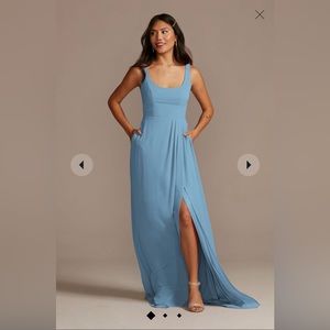 chiffon tank scoop neck bridesmaid dress